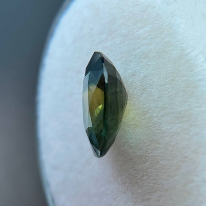 2.18ct Bi Colour Sapphire UNIQUE Blue Yellow Green Oval NATURAL Gem 9.1x7.3mm