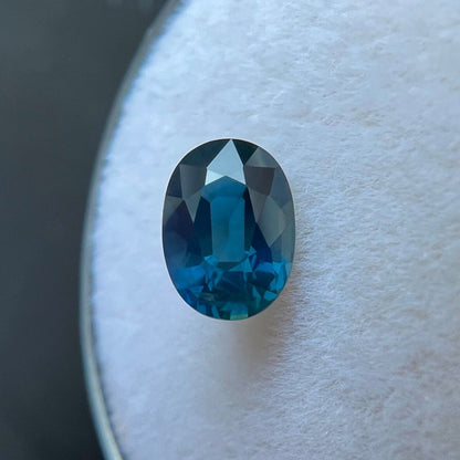 1.03ct NATURAL Vivid Green Blue Sapphire Oval Cut Loose Calibrated Gem 7x5mm VS