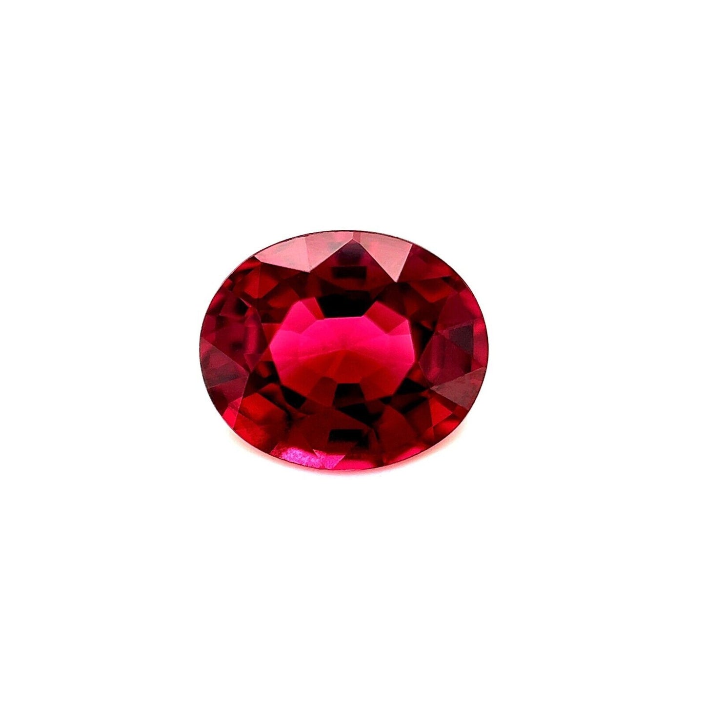 2.02ct Deep Red NATURAL Rhodolite Garnet Oval Cut Loose Gemstone 8.3x7mm VS