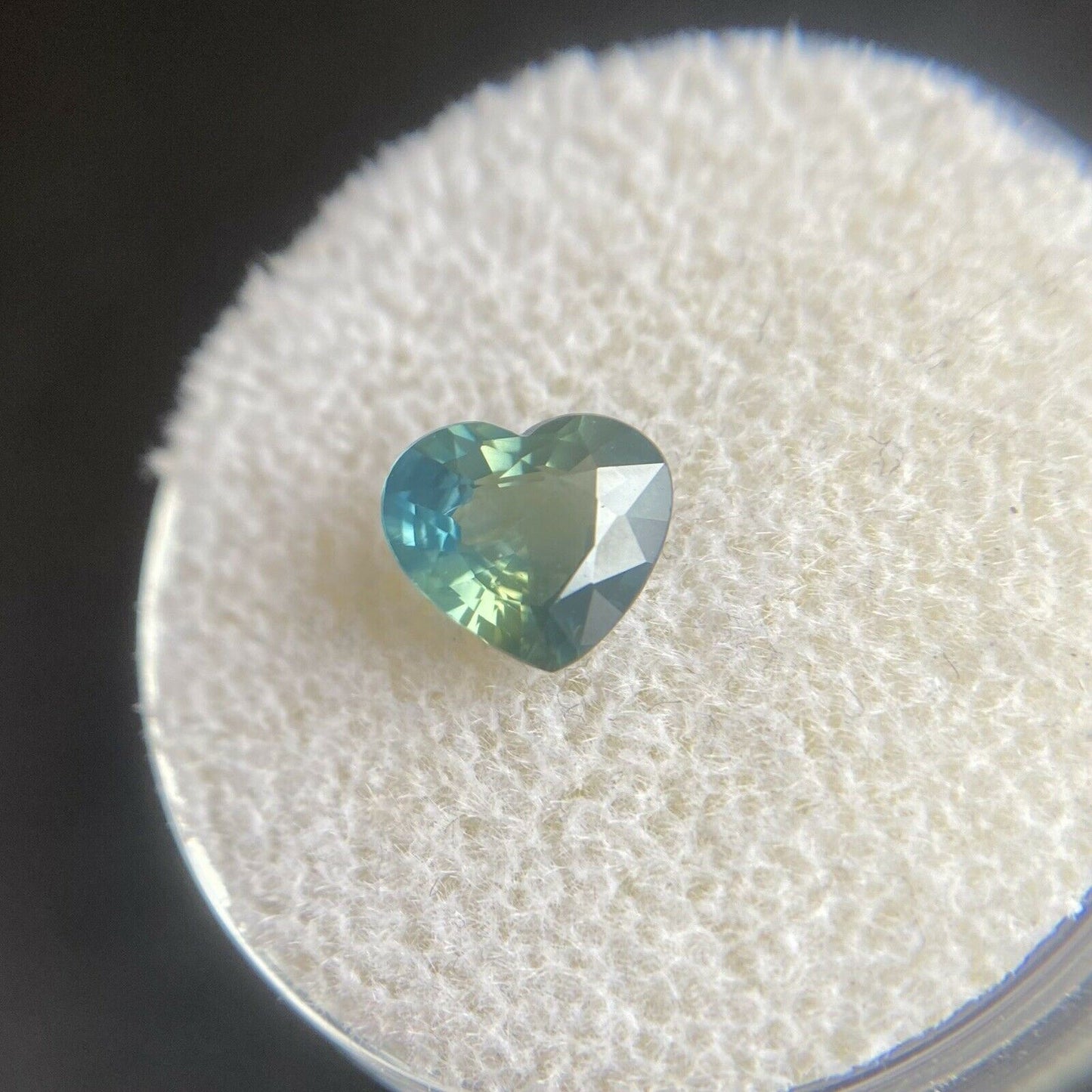 Australian 1.15ct Bi Colour Green Blue Yellow NATURAL Sapphire Heart Cut Gem