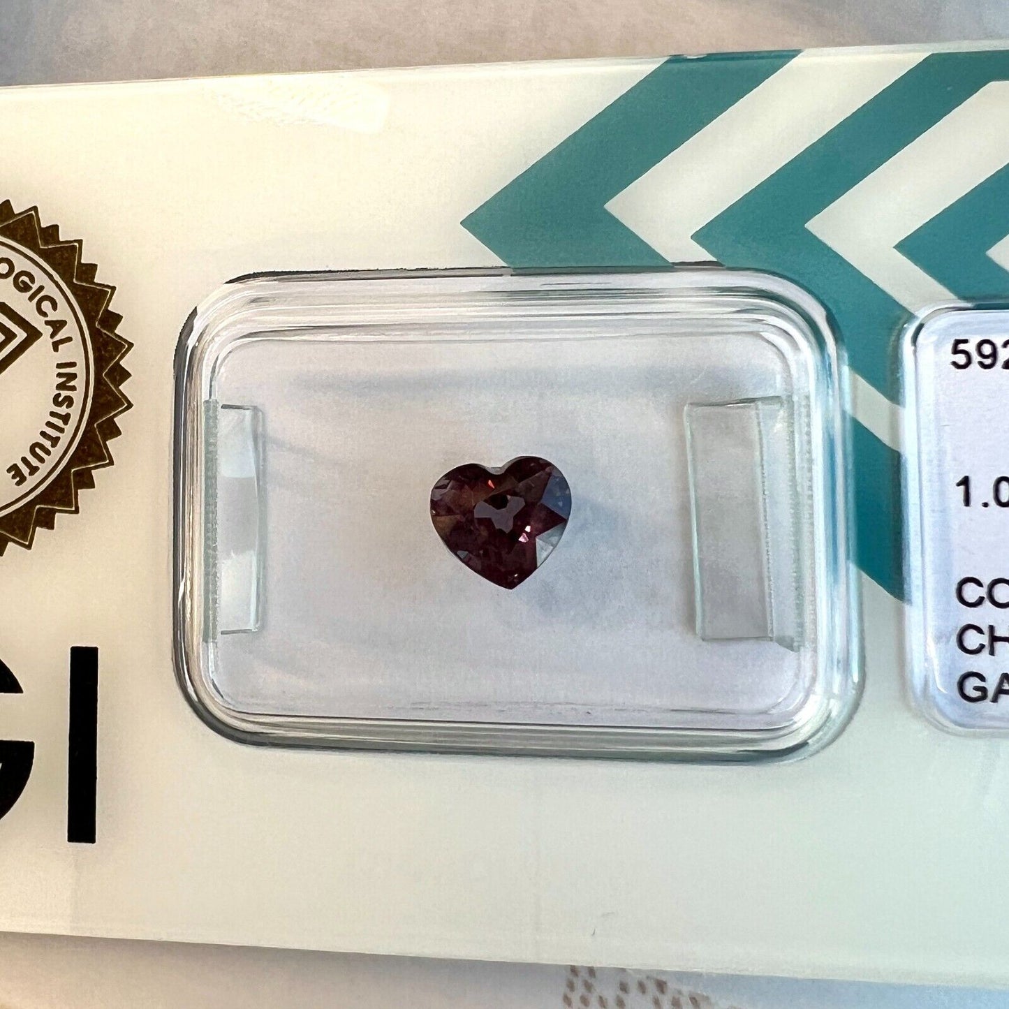 1.03ct NATURAL Colour Change Garnet Pink Purple IGI CERTIFIED Heart Cut Gem