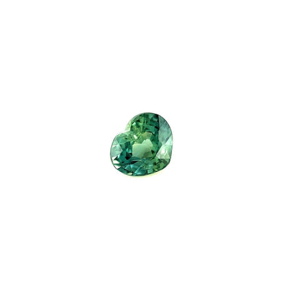 FINE 0.71ct UNTREATED Vivid Green Blue Sapphire Heart Cut Rare Gem 5.5x4.5mm VVS