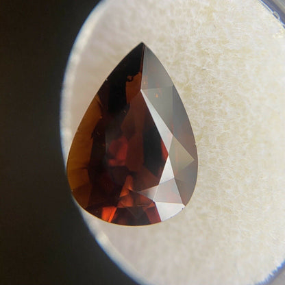 NATURAL 5.51ct Deep Orange Tourmaline Pear Teardrop Cut Loose Gem 15x10.5mm