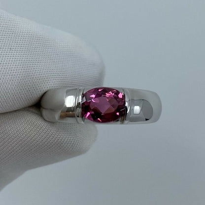 RARE Vintage Chaumet Paris Pink Tourmaline 18k White Gold Ring & Chaumet Box