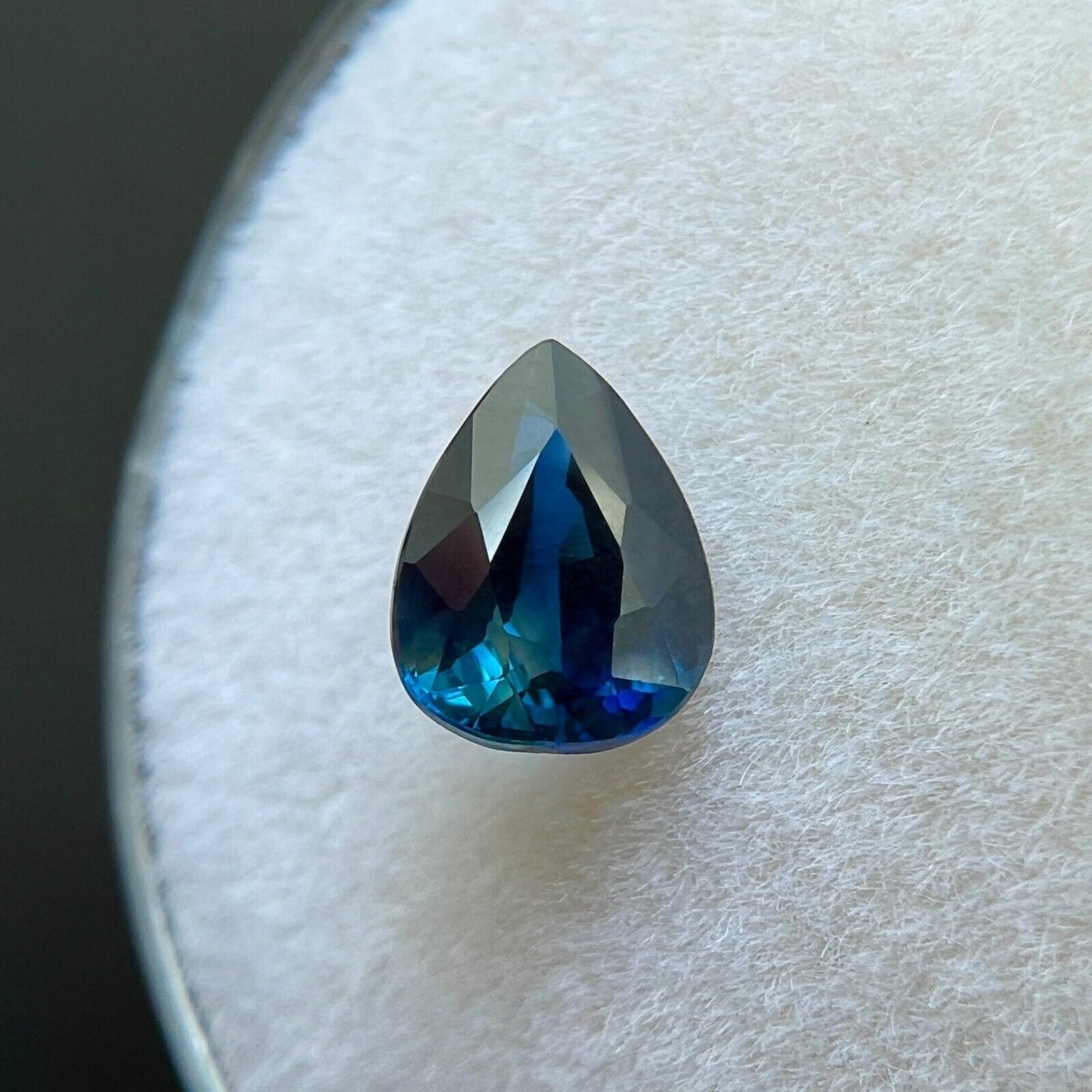 1.03ct Deep Blue Sapphire Pear Teardrop Cut Loose Gemstone 6.7x5.2mm VVS