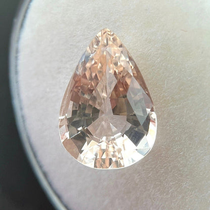 2.01ct Morganite Peach Orange Pink Beryl Pear Teardrop Cut 10.6x7.4mm Loose Gem