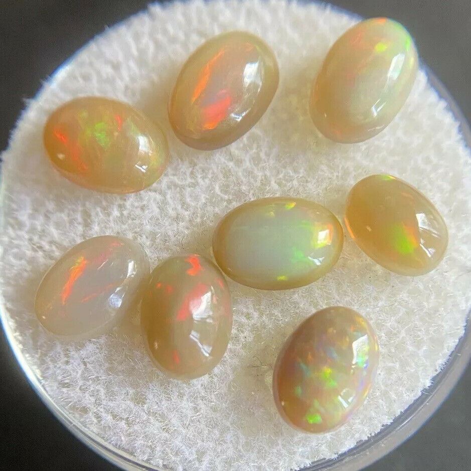 NATURAL Fire Crystal Opal 7x5mm Oval Cabochon 0.4-0.6ct Calibrated Gemstone