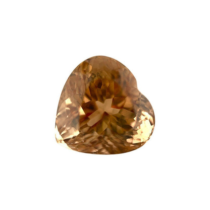 NATURAL Champagne Orange Topaz 7.27ct Heart Cut Loose Gemstone 11x10.7mm