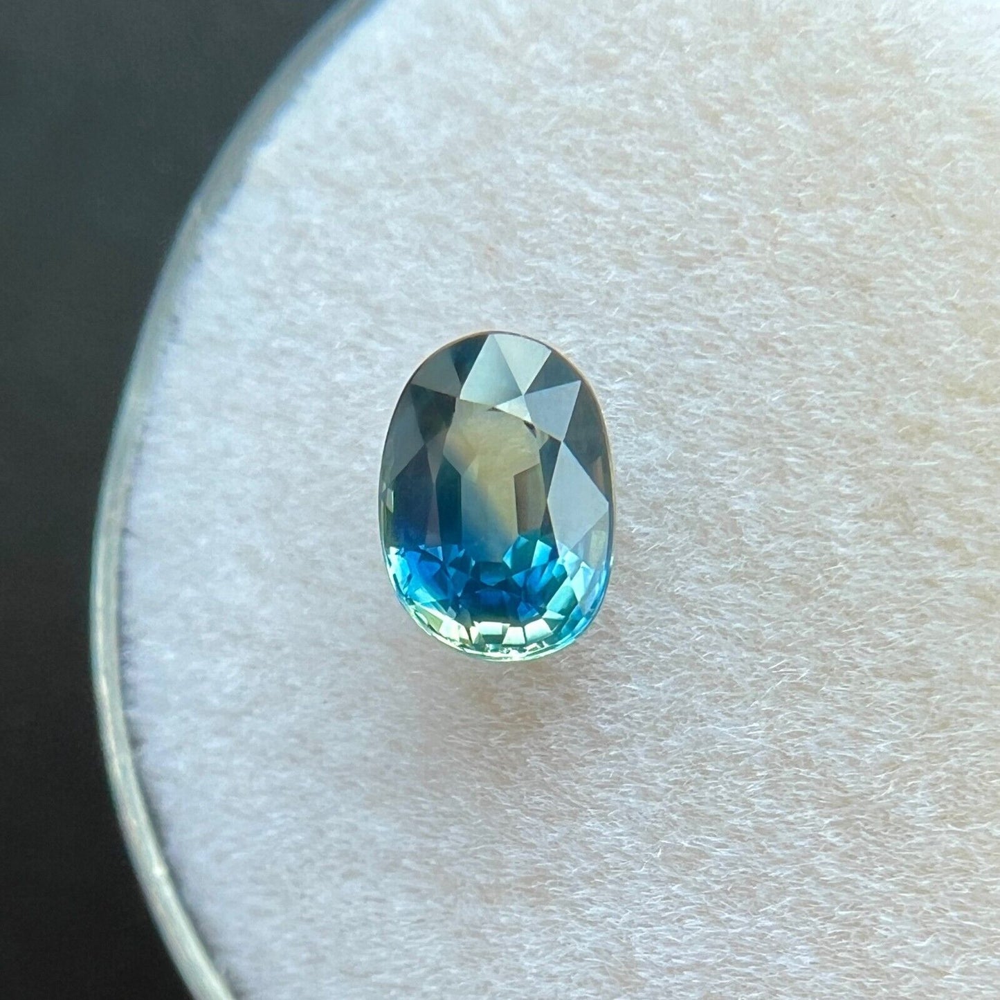 1.00ct NATURAL Parti Colour Blue Green THAI Sapphire Oval Loose Gem 6.5x4.5mm