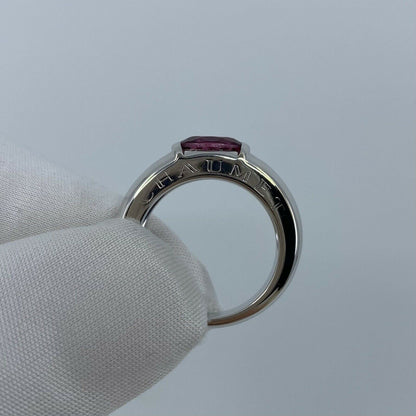 RARE Vintage Chaumet Paris Pink Tourmaline 18k White Gold Ring & Chaumet Box