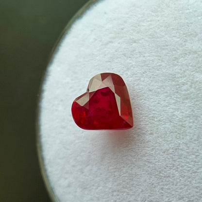 NATURAL 1.16ct DEEP Red Ruby Heart Cut Loose RARE Gemstone 6.5x6mm