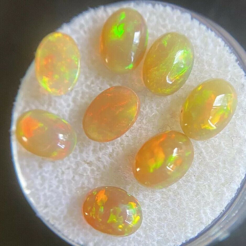 NATURAL Fire Crystal Opal 7x5mm Oval Cabochon 0.4-0.6ct Calibrated Gemstone