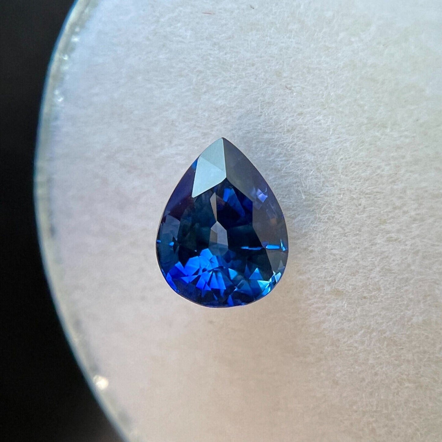 GIA CERTIFIED Natural FINE 1.01ct Vivid Blue Sapphire Pear Teardrop Cut Gem IF