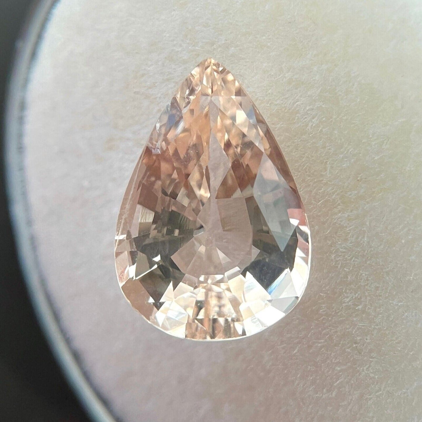 2.01ct Morganite Peach Orange Pink Beryl Pear Teardrop Cut 10.6x7.4mm Loose Gem