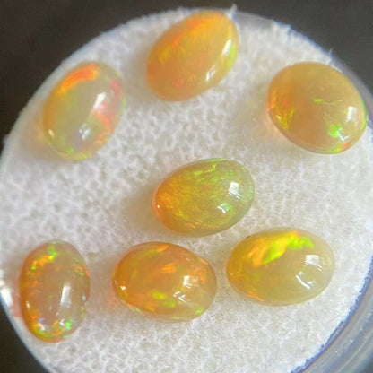 NATURAL Fire Crystal Opal 7x5mm Oval Cabochon 0.4-0.6ct Calibrated Gemstone