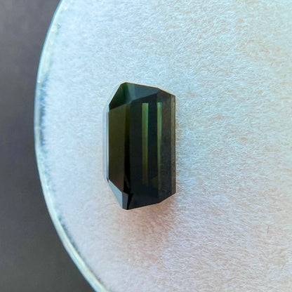 Deep Green NATURAL Bi Colour Tourmaline 2.43ct Octagon Emerald Cut 8x7.2mm VVS