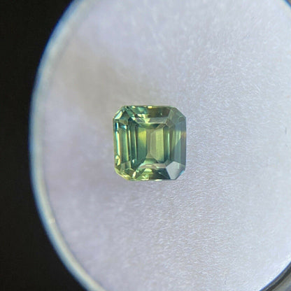 GIA CERTIFIED 1.31ct Parti Colour Sapphire Blue Yellow UNTREATED Emerald Cut Gem