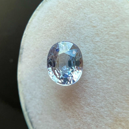 1.25ct Ceylon Light Purple Lilac Blue Sapphire Oval Cut Blue RARE 6.4x5.3mm VS