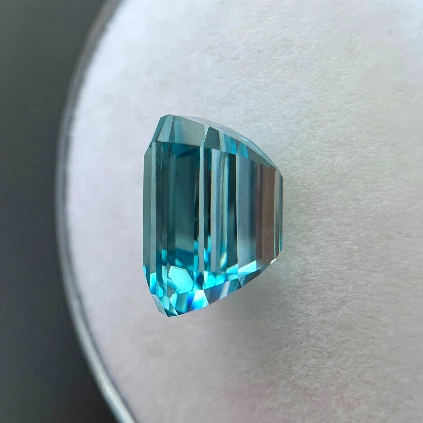 NATURAL 3.59ct Fine NEON Blue Zircon Octagon Emerald Cut Loose Gem 8.2x6mm VVS