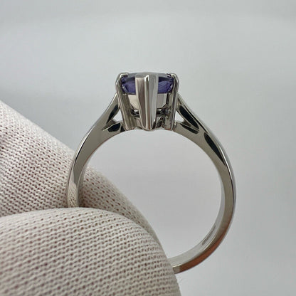 Unique 2.13ct Vivid Purple Violet Spinel Marquise 18k White Gold Solitaire Ring