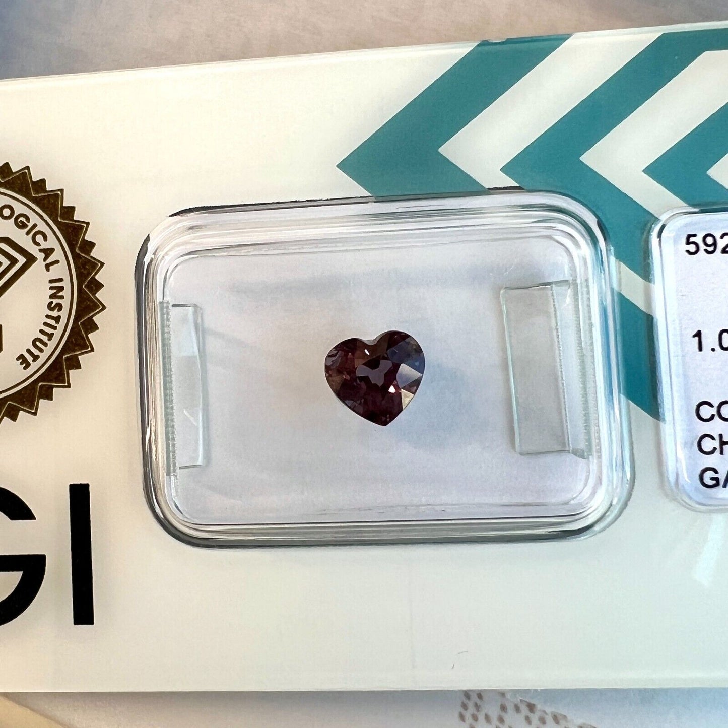 1.03ct NATURAL Colour Change Garnet Pink Purple IGI CERTIFIED Heart Cut Gem