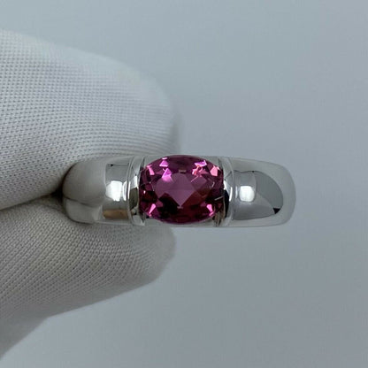 RARE Vintage Chaumet Paris Pink Tourmaline 18k White Gold Ring & Chaumet Box