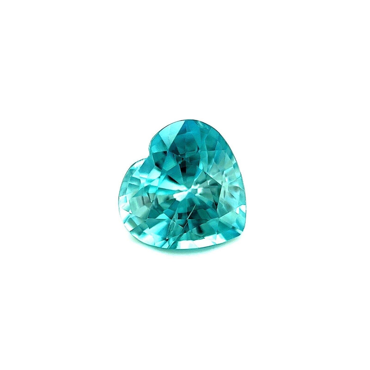 NATURAL 2.38ct Vivid NEON Blue Zircon Heart Cut Loose Gemstone 7.8x7.5mm