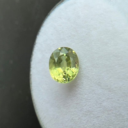 1.01ct NATURAL Sapphire Unique Colour Vivid Yellow Green Oval Cut Gem 6x5mm