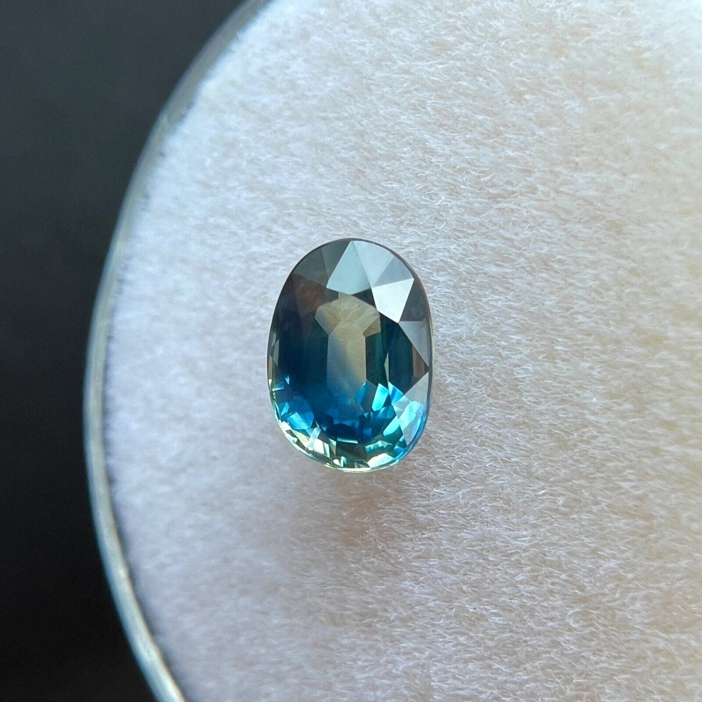 1.00ct NATURAL Parti Colour Blue Green THAI Sapphire Oval Loose Gem 6.5x4.5mm