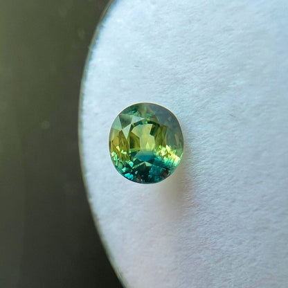 Unique Parti Bi Colour NATURAL Sapphire 1.04ct Blue Yellow Green Oval 5.6x5mm