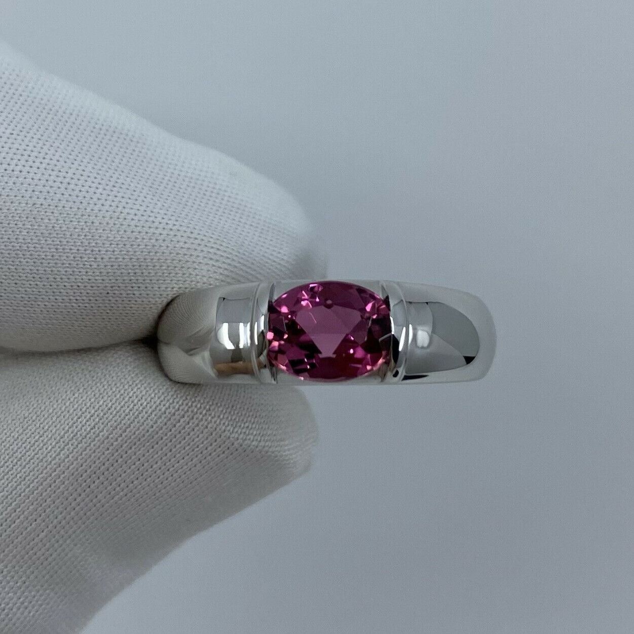 RARE Vintage Chaumet Paris Pink Tourmaline 18k White Gold Ring & Chaumet Box