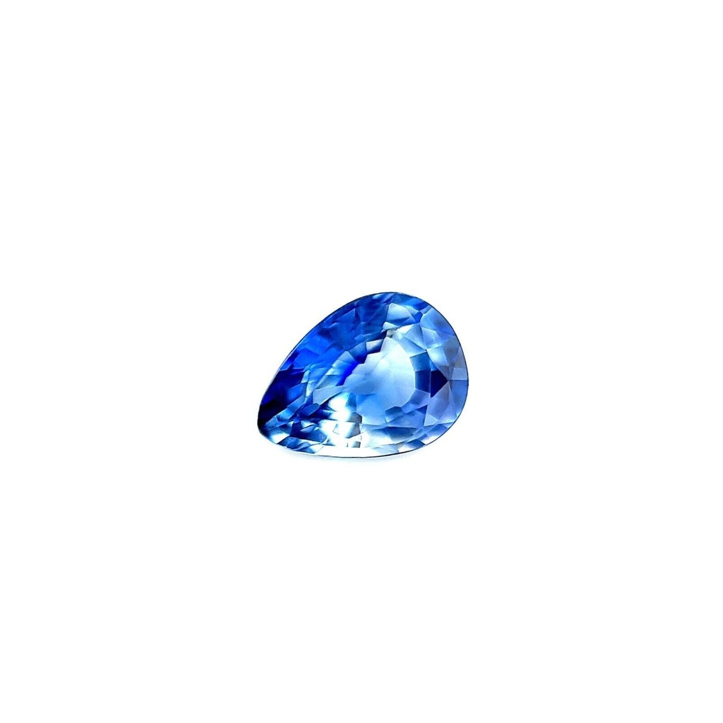 0.53ct UNIQUE Bi Colour White Blue Ceylon RARE Sapphire Pear Cut 5.7x4.3mm Gem