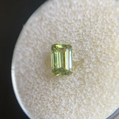 FINE 0.80ct Green Yellow NATURAL Australian Sapphire Emerald Cut 6.2x4mm Gem