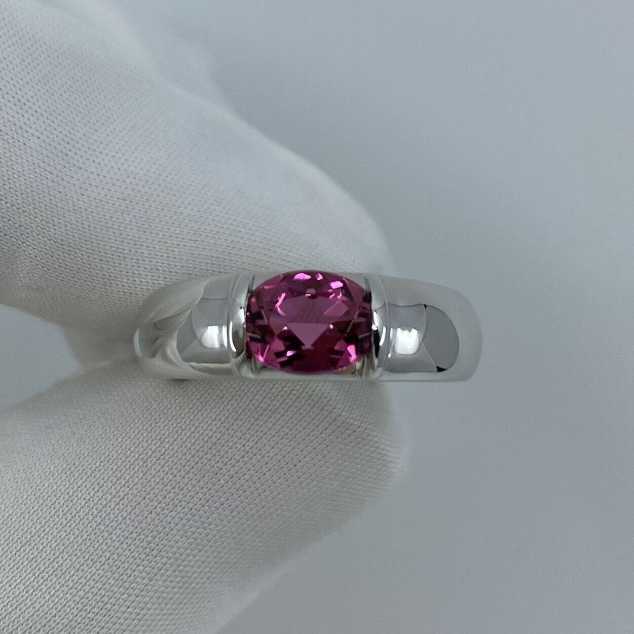 RARE Vintage Chaumet Paris Pink Tourmaline 18k White Gold Ring & Chaumet Box