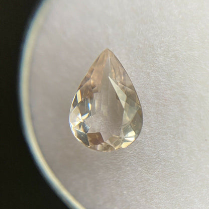 Morganite 1.45ct Peach Orange Pink Beryl Pear Teardrop Cut 10x7.1mm Loose Gem