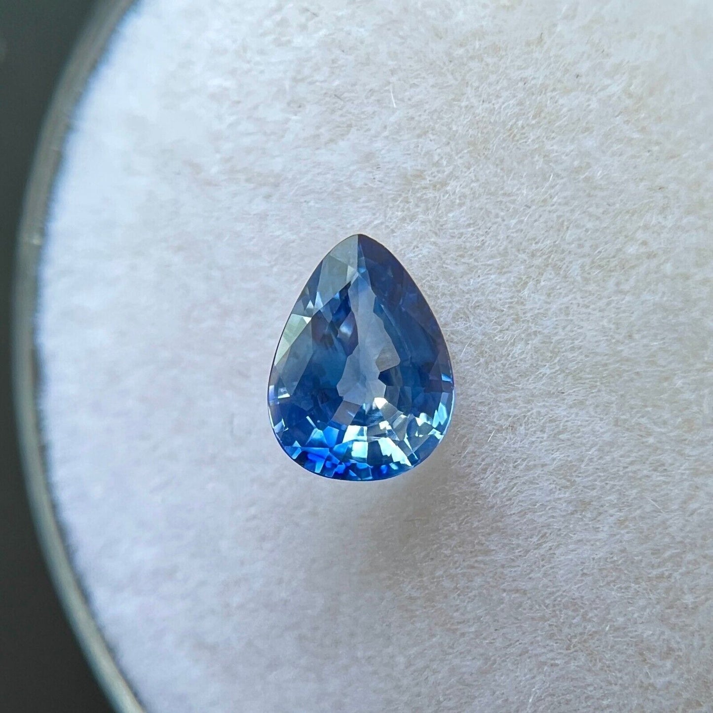 0.53ct UNIQUE Bi Colour White Blue Ceylon RARE Sapphire Pear Cut 5.7x4.3mm Gem