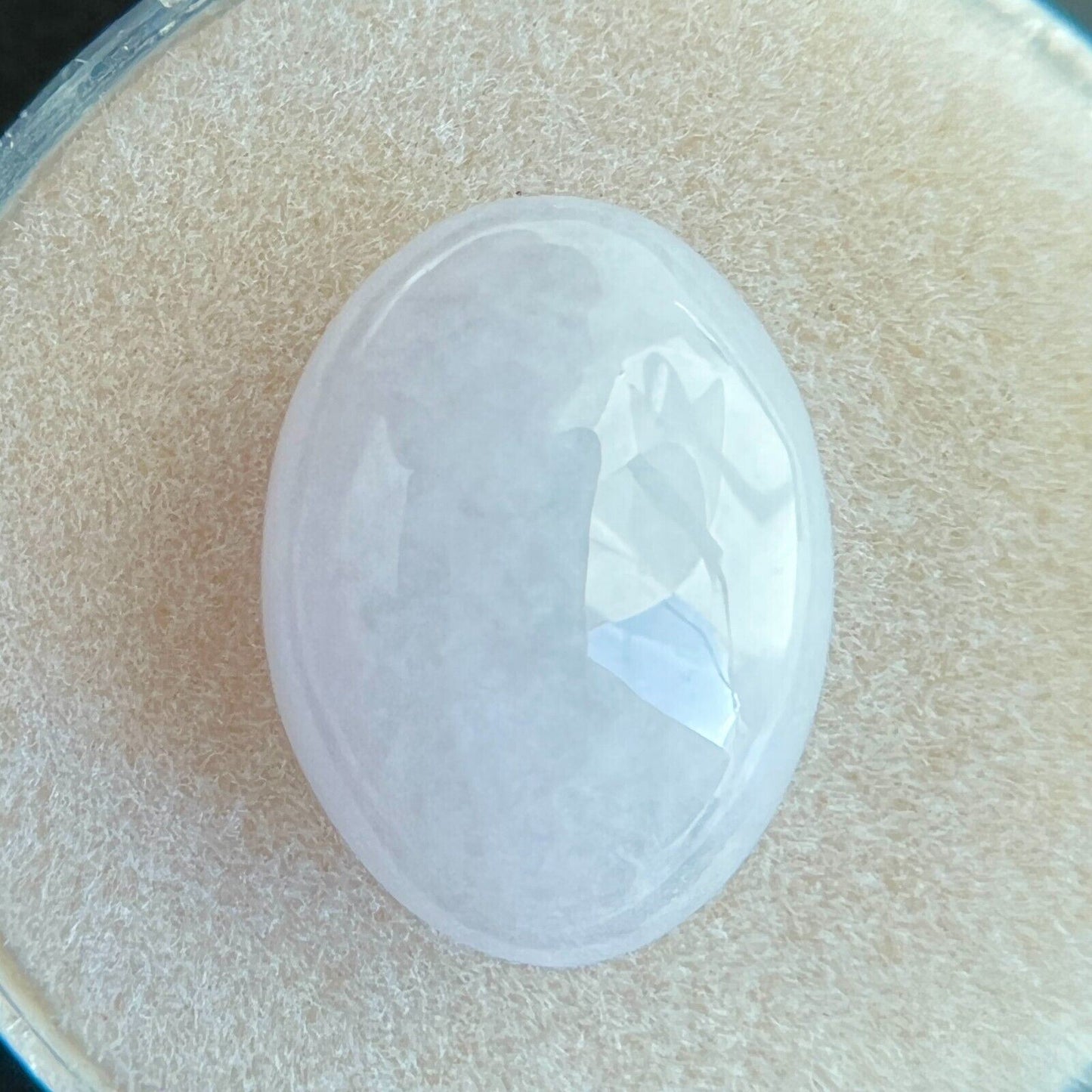 7.73ct Light Violet IGI CERTIFIED Jadeite Jade ‘A’ Grade  Oval Cabochon Blister