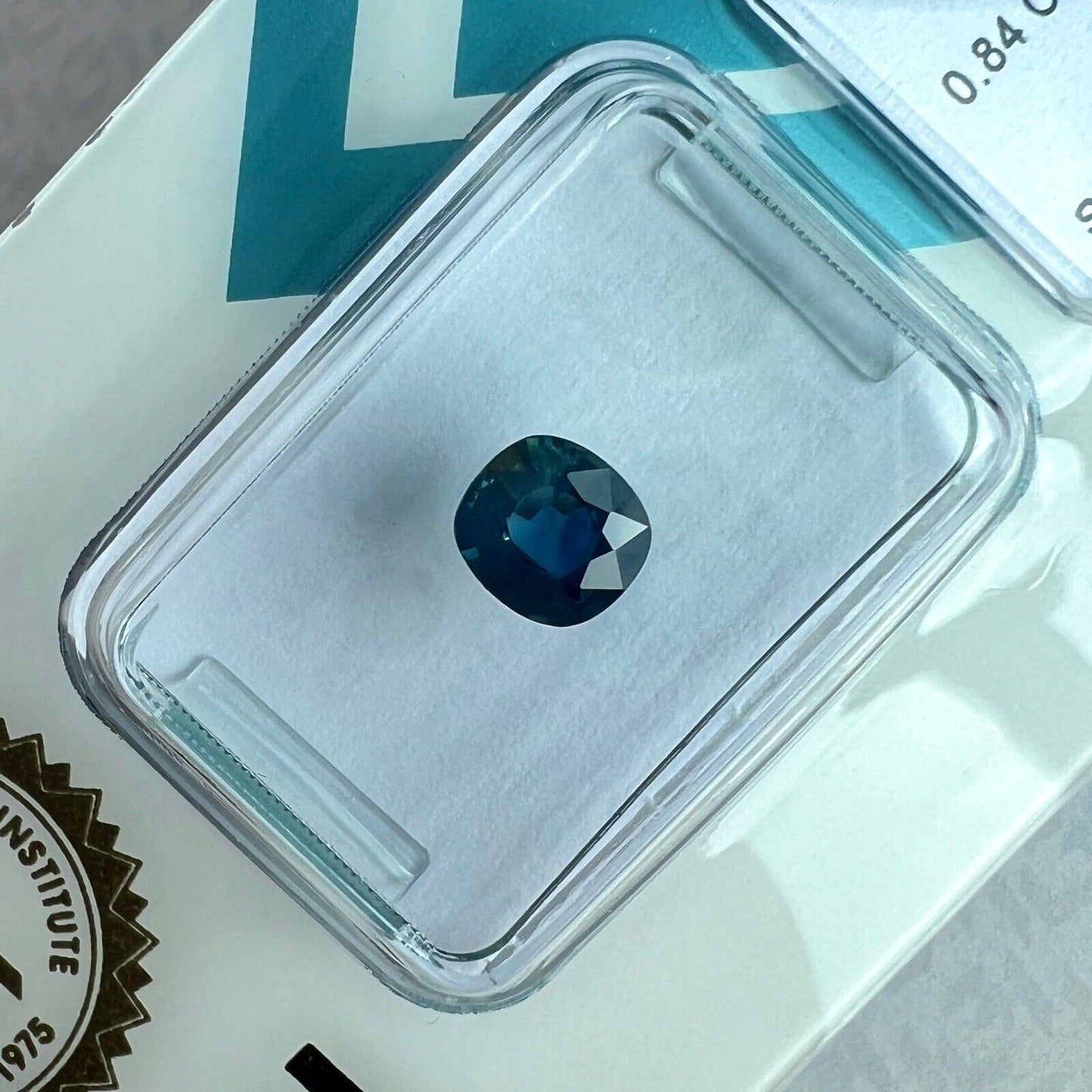 DEEP Green Blue Teal Sapphire NATURAL Cushion Cut IGI CERTIFIED 0.84ct Loose Gem