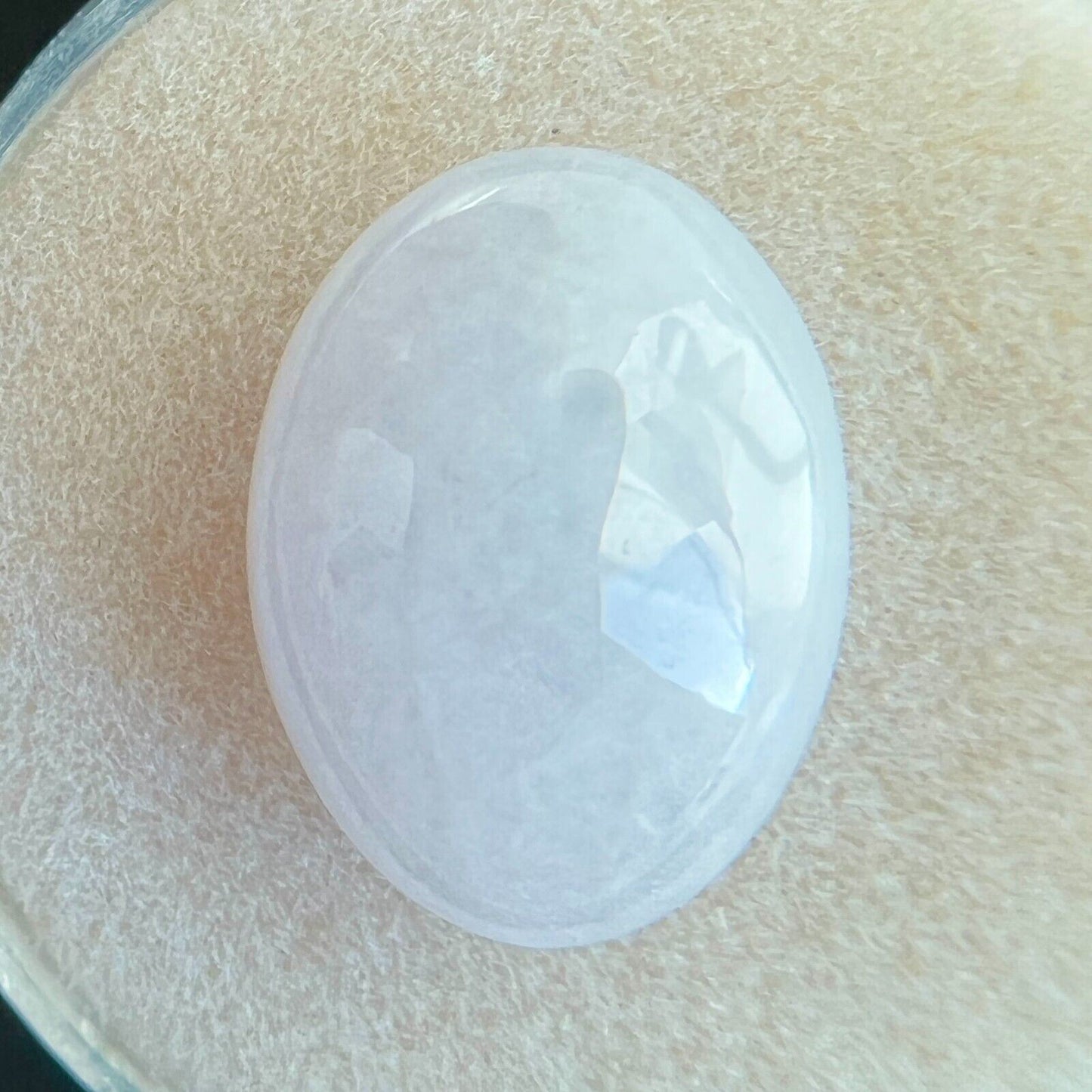 7.73ct Light Violet IGI CERTIFIED Jadeite Jade ‘A’ Grade  Oval Cabochon Blister