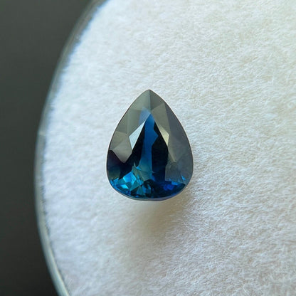 1.03ct Deep Blue Sapphire Pear Teardrop Cut Loose Gemstone 6.7x5.2mm VVS