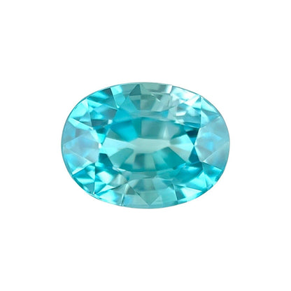 NATURAL 2.22ct Vivid NEON Blue Zircon Oval Cut Loose Gemstone 8.9x5.9mm VVS