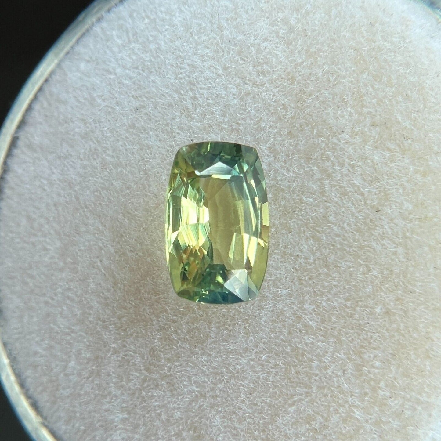 1.20ct GIA CERTIFIED Australia Sapphire No Heat Green Yellow Antique Cushion Cut