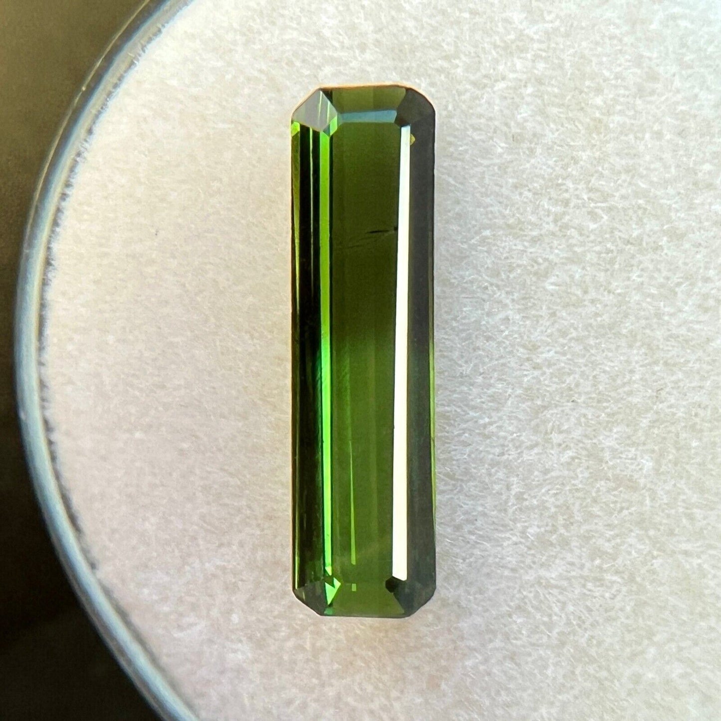 1.42ct NATURAL Bi Colour Green Tourmaline Fancy Scissor Emerald Cut 15x4mm VS