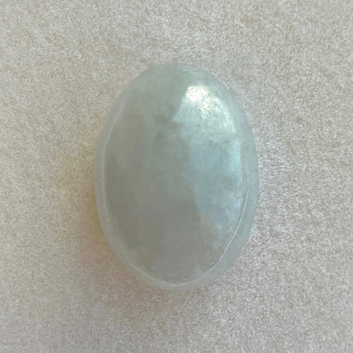 27.15ct IGI CERTIFIED Grey White 'Ice' Jadeite Jade ‘A’ Grade Cabochon UNTREATED