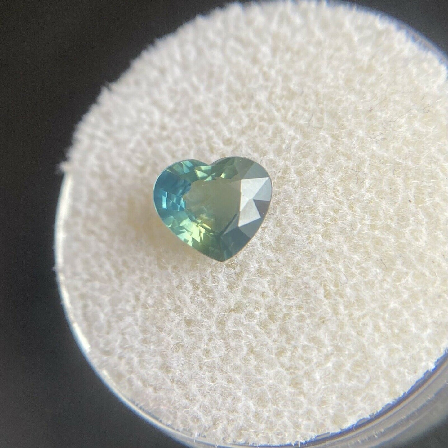 Australian 1.15ct Bi Colour Green Blue Yellow NATURAL Sapphire Heart Cut Gem