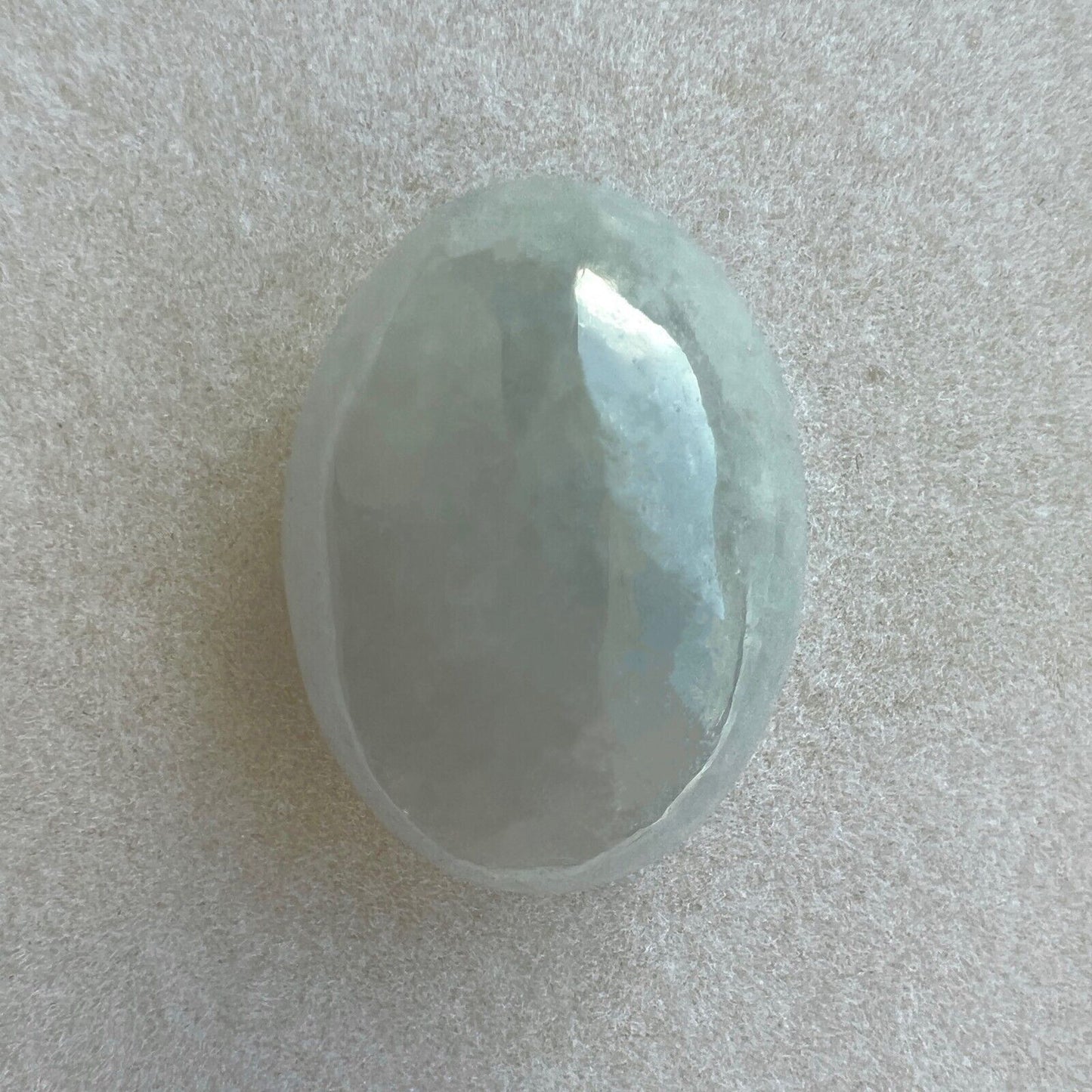 27.15ct IGI CERTIFIED Grey White 'Ice' Jadeite Jade ‘A’ Grade Cabochon UNTREATED