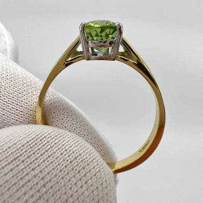 1.31ct Light Green Tourmaline Pear Cut 18k Yellow And White Gold Solitaire Ring