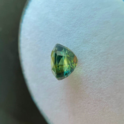 Unique Parti Bi Colour NATURAL Sapphire 1.04ct Blue Yellow Green Oval 5.6x5mm