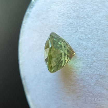 VIVID Yellow Green Sapphire 1.58ct Round Brilliant Cut Loose Gemstone 6.5mm