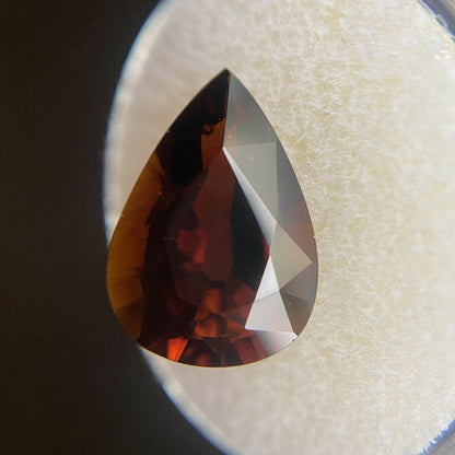 NATURAL 5.51ct Deep Orange Tourmaline Pear Teardrop Cut Loose Gem 15x10.5mm